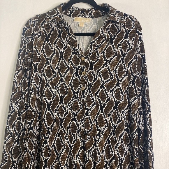MICHAEL KORS SMALL SNAKESKIN DRESS WITH GOLD BUTTONS - Picture 1 of 6